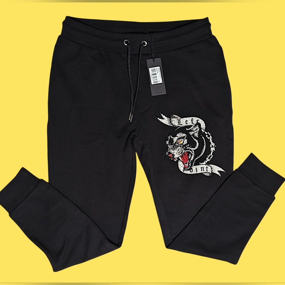 🔥🚺 M US — Left Point Designer Rhinestone "Panther" Joggers🔥⭐EXCLUSIVE⭐ - Picture 2 of 3